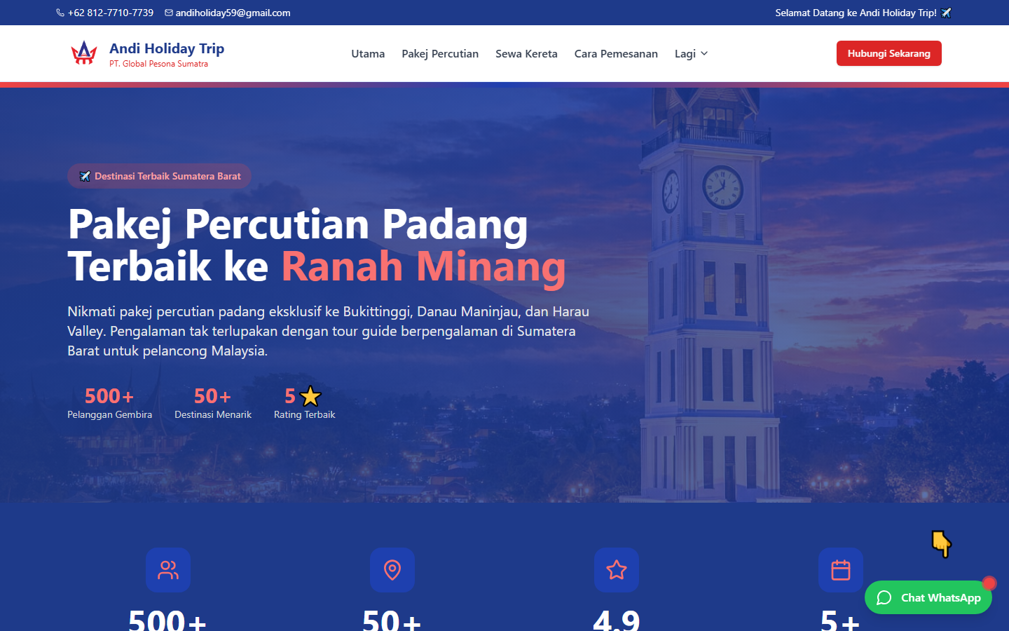 Screenshot website andiholiday.com