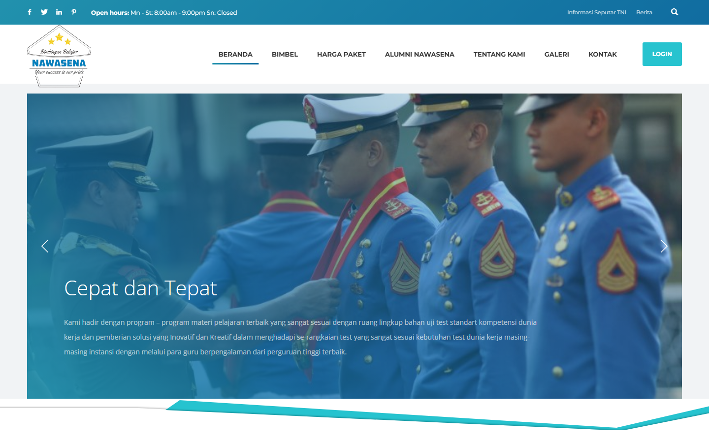 Screenshot website bimbelnawasena.co.id
