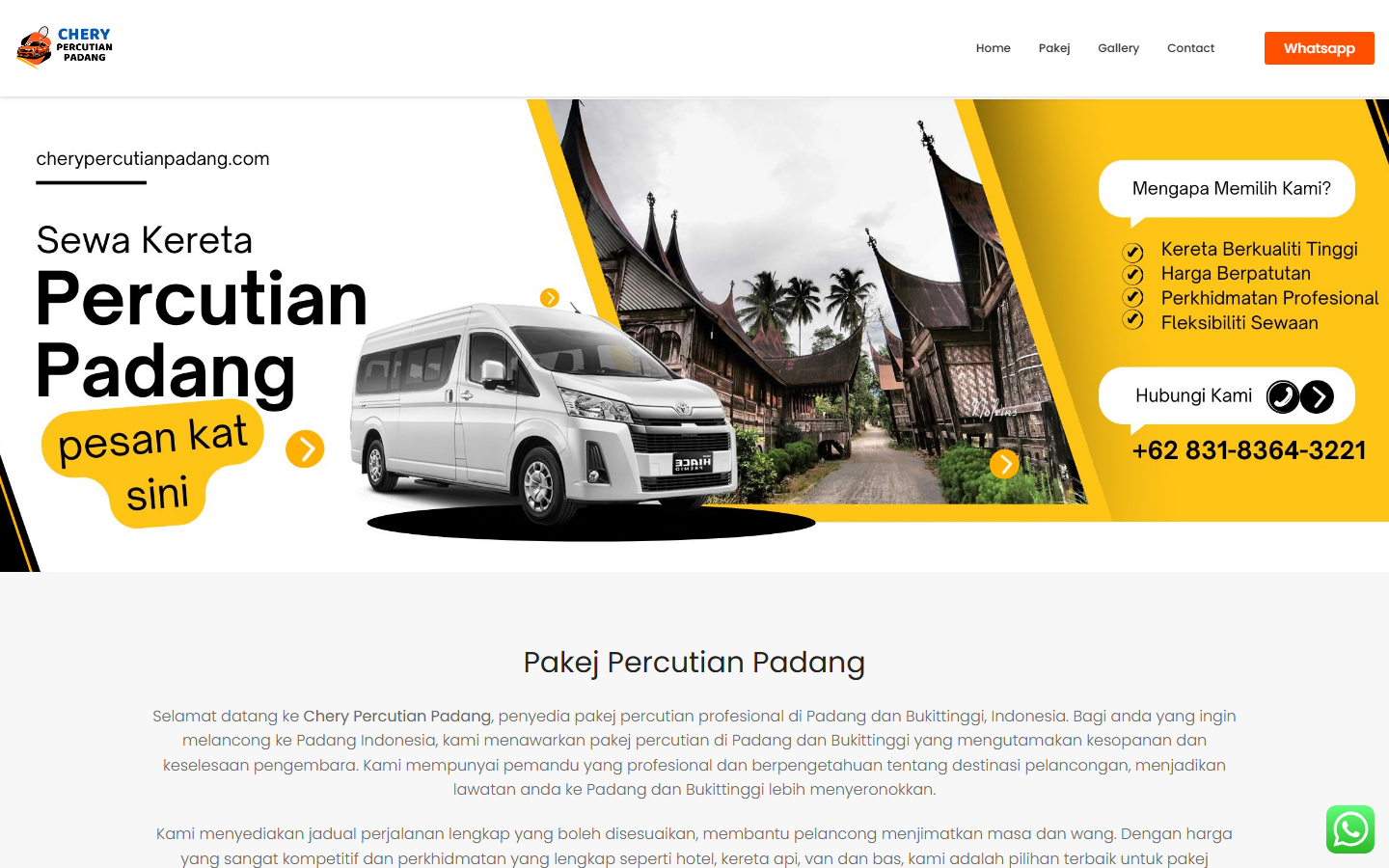 Screenshot website cherypercutianpadang.com