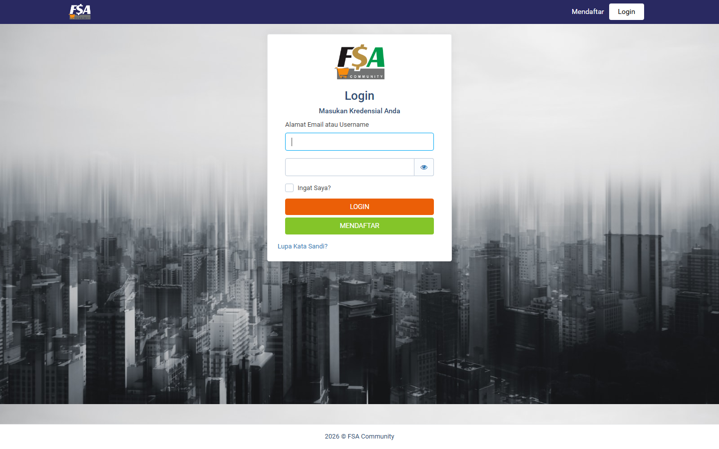 Screenshot website fsacommunity.com