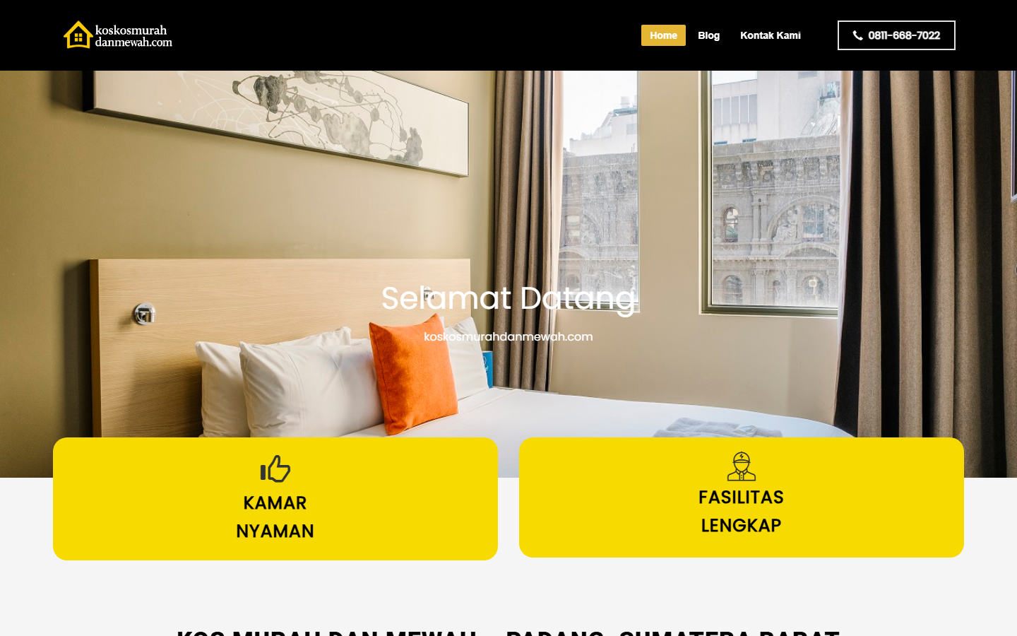 Screenshot website koskosmurahdanmewah.com