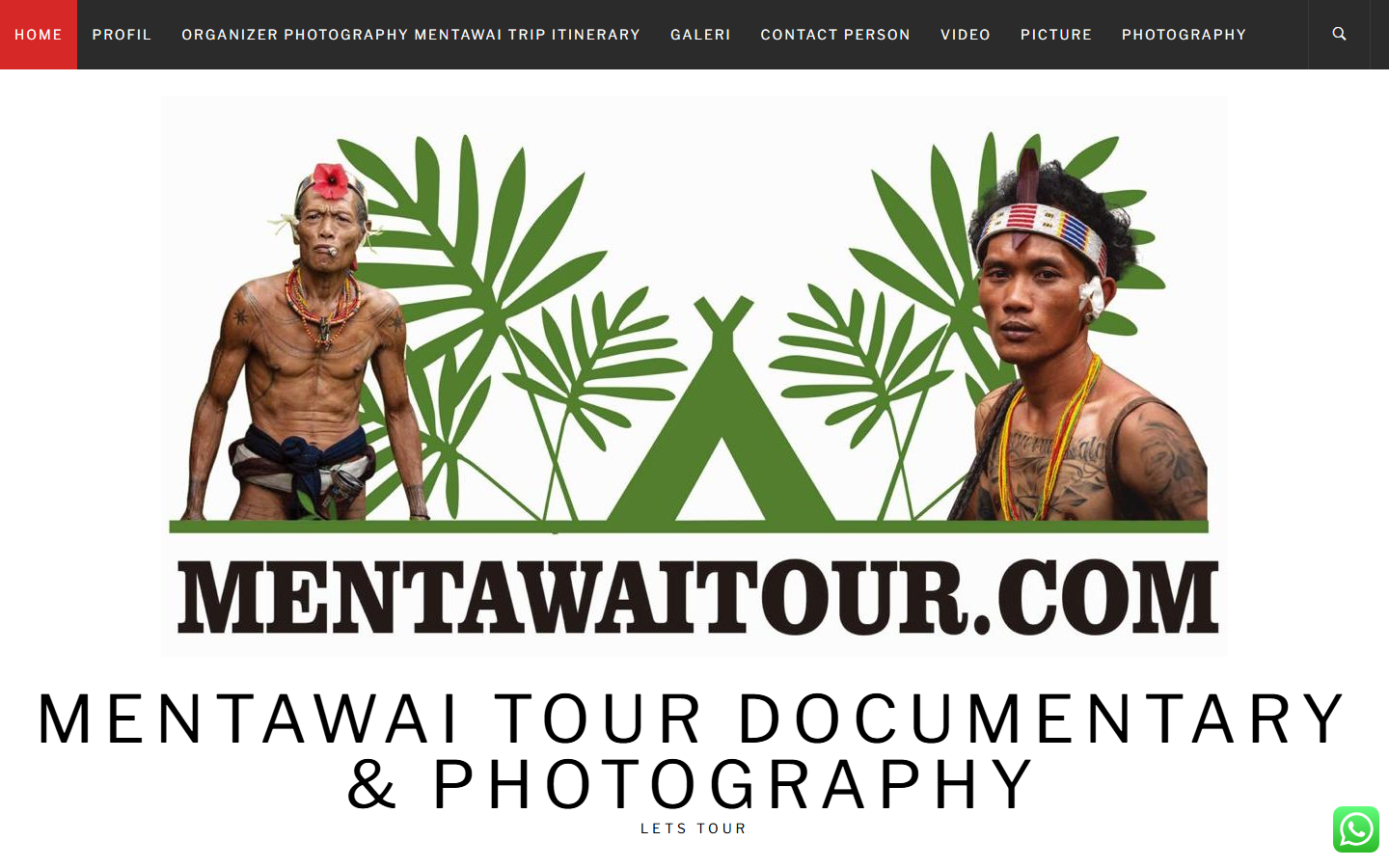 Screenshot website mentawaitour.com
