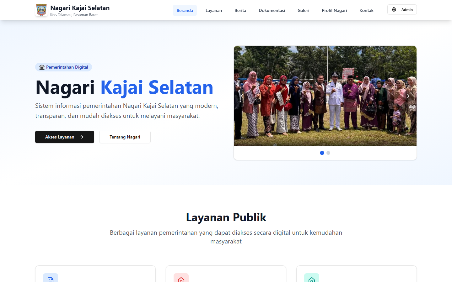 Screenshot website nagarikajaiselatan.com