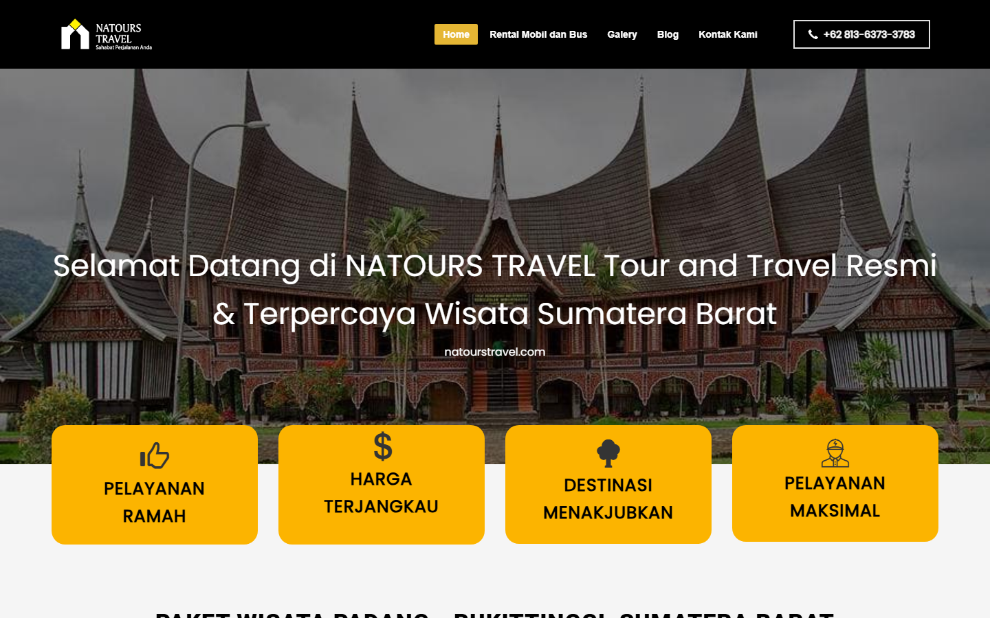 Screenshot website natourstravel.com