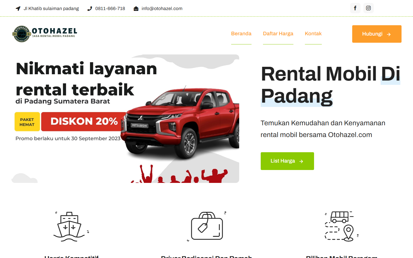 Screenshot website otohazel.com