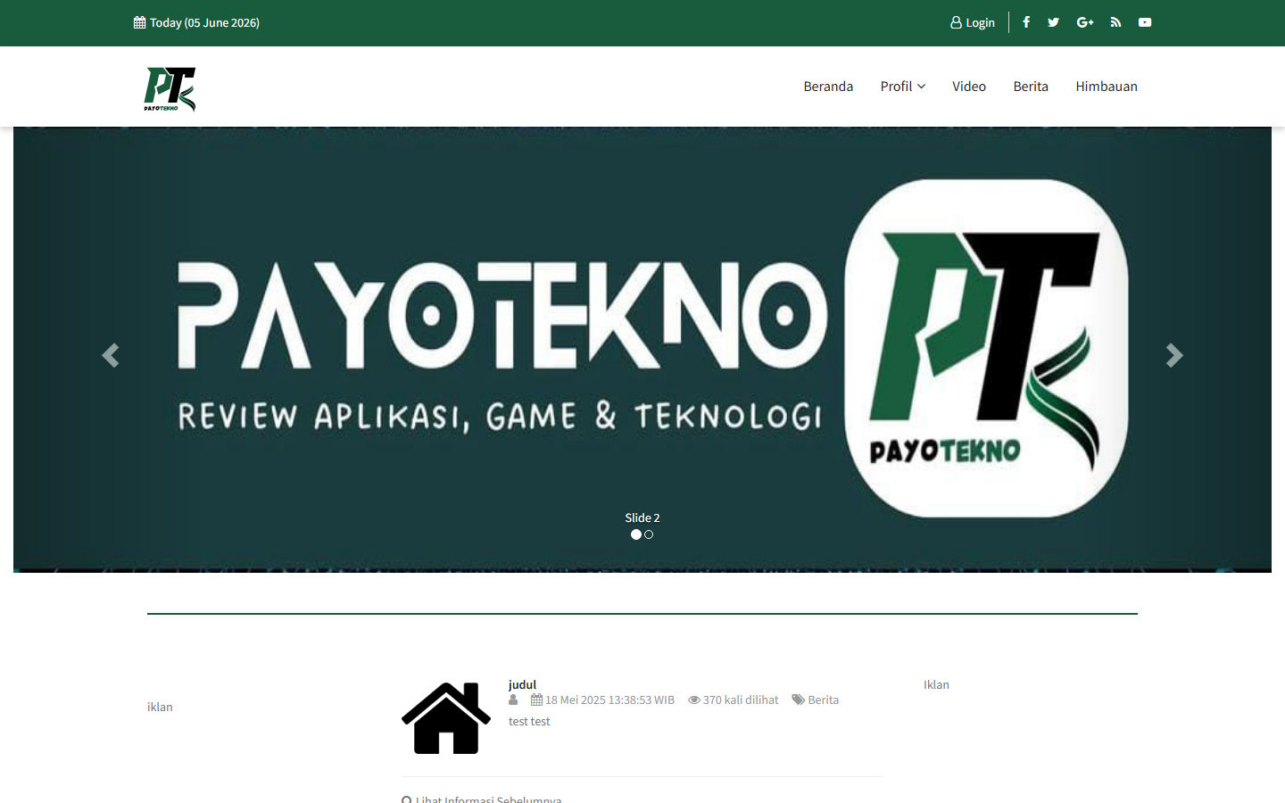 Screenshot website payotekno.com