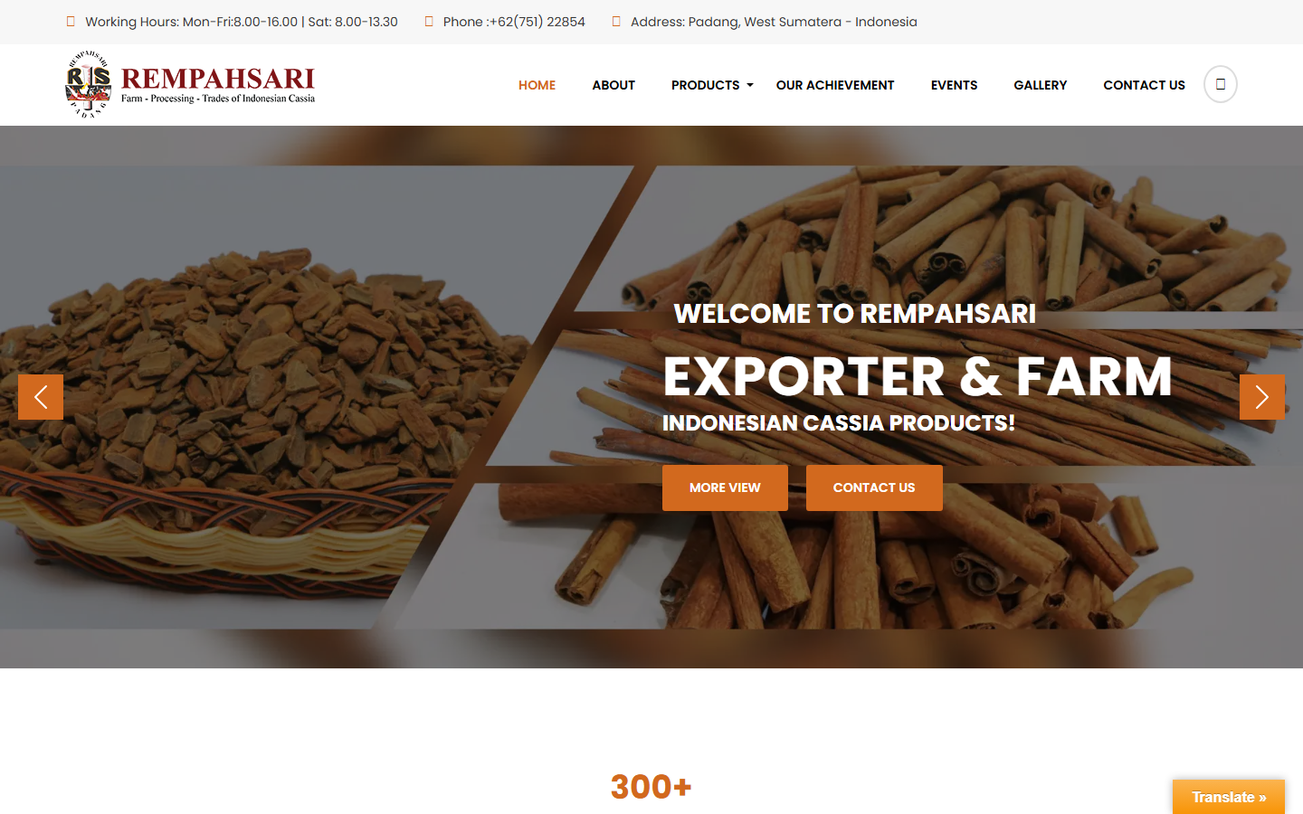 Screenshot website rempahsari.com