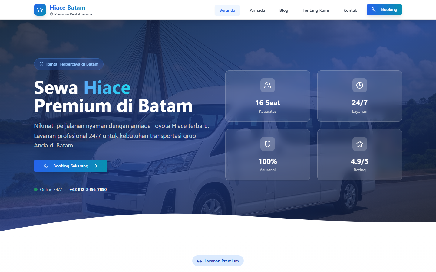 Screenshot website rentalhiacebatam.com