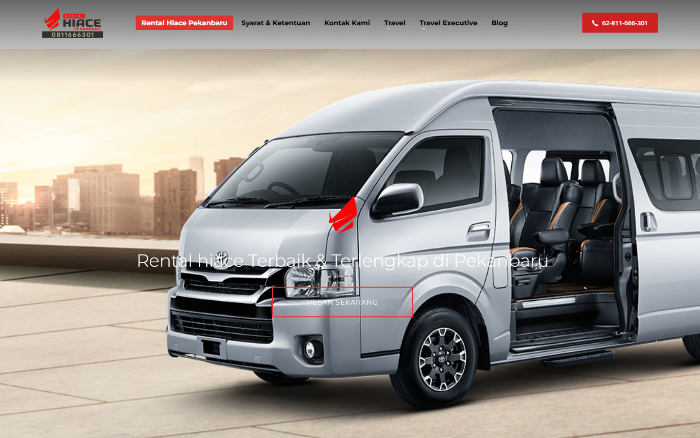 Screenshot website rentalhiacepekanbaru.com