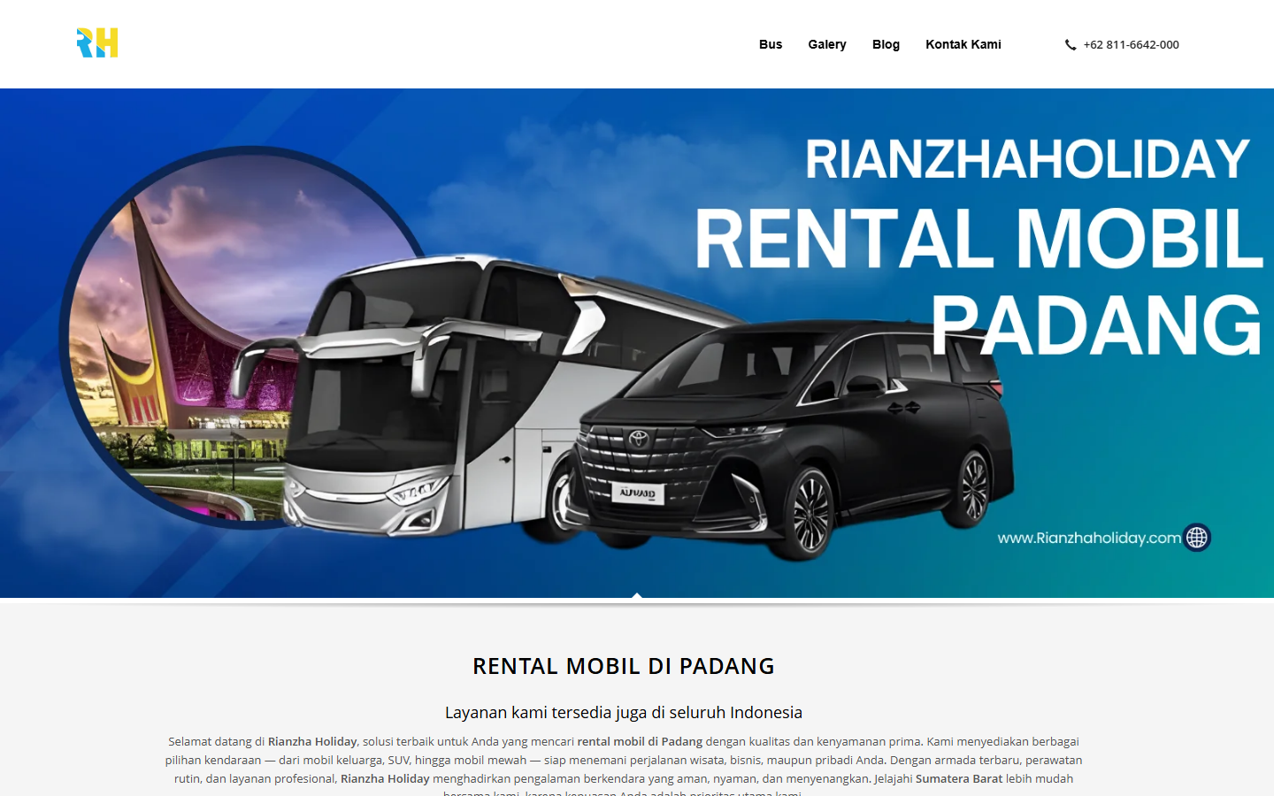Screenshot website rianzhaholiday.com