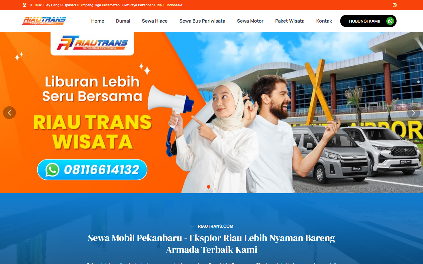 Screenshot website riautrans.com