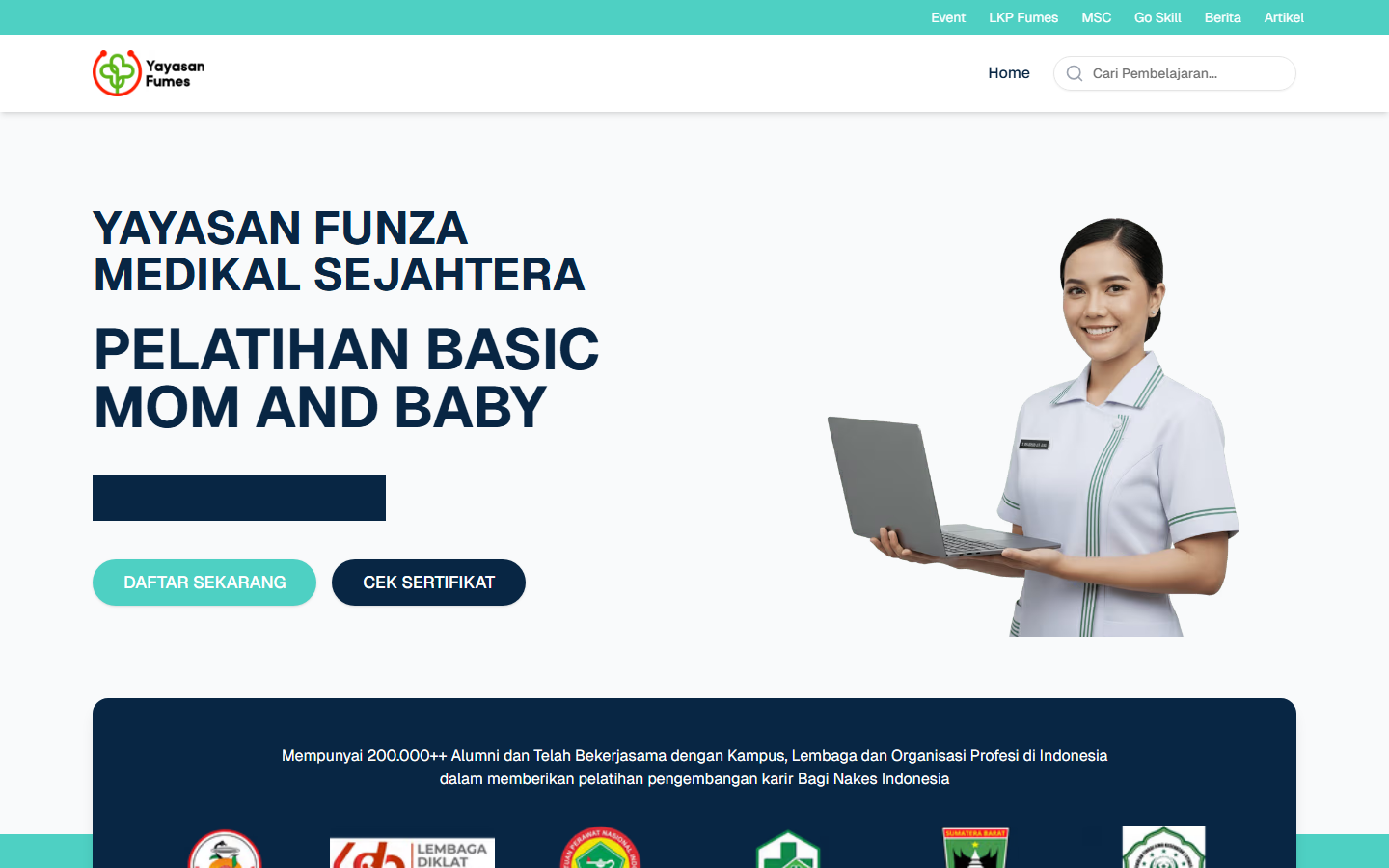 Screenshot website yayasanfumes.com